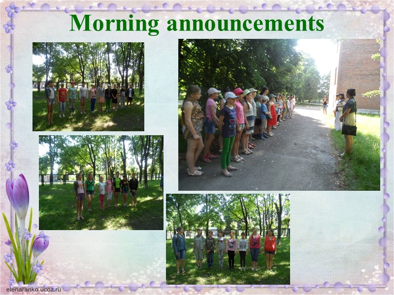 Morning announcements